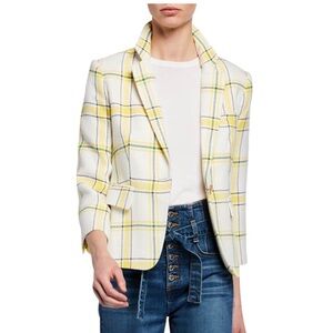 NWOT $595 Veronica Beard Schoolboy Shrunken Plaid Dickey Blazer Jacket Size 8